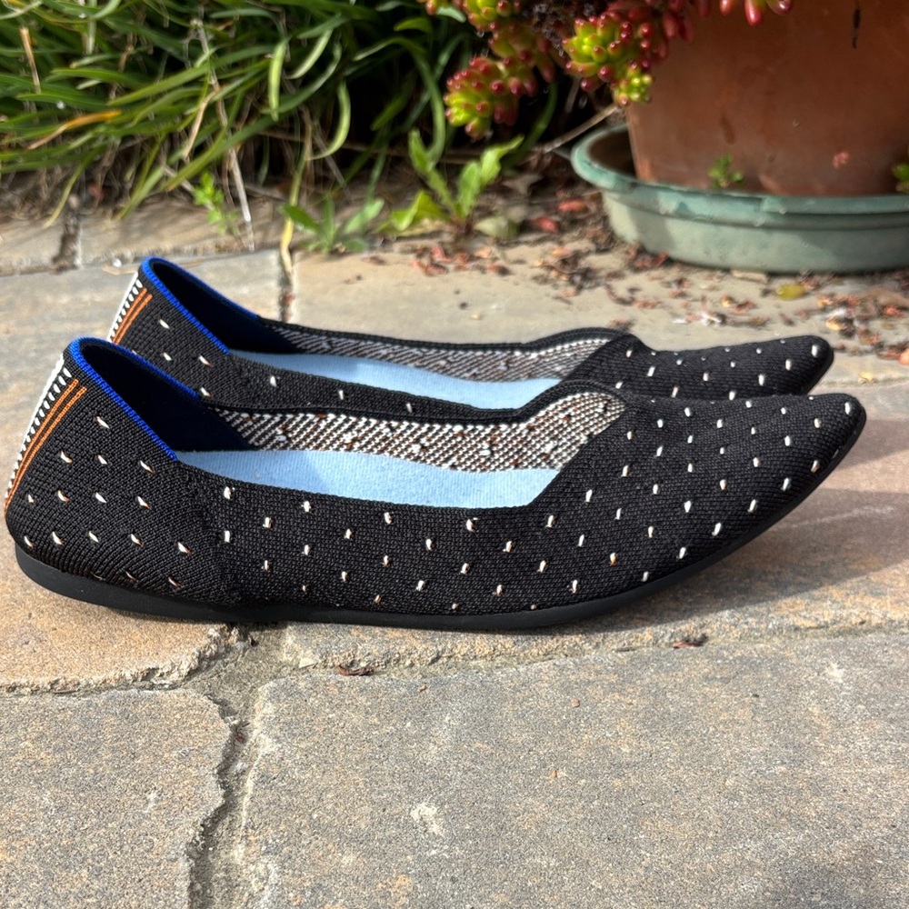 Rothy's The Point Ivory Dot Ballet Flats. 9.5